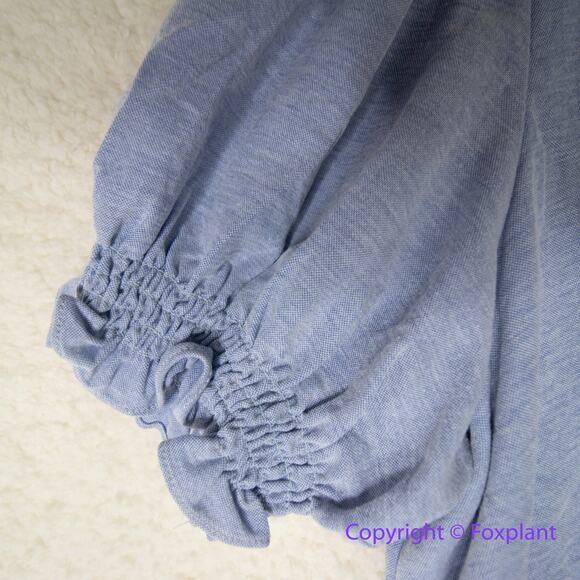 Anthropologie HUTCH blue Dress scalloped elastic waistline, size 3X - Picture 4 of 16